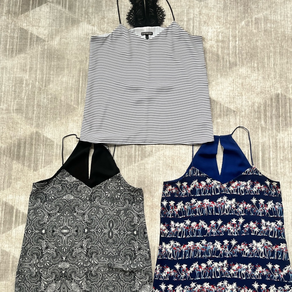 Lot of 3 Express Strappy Camis Tank Tops